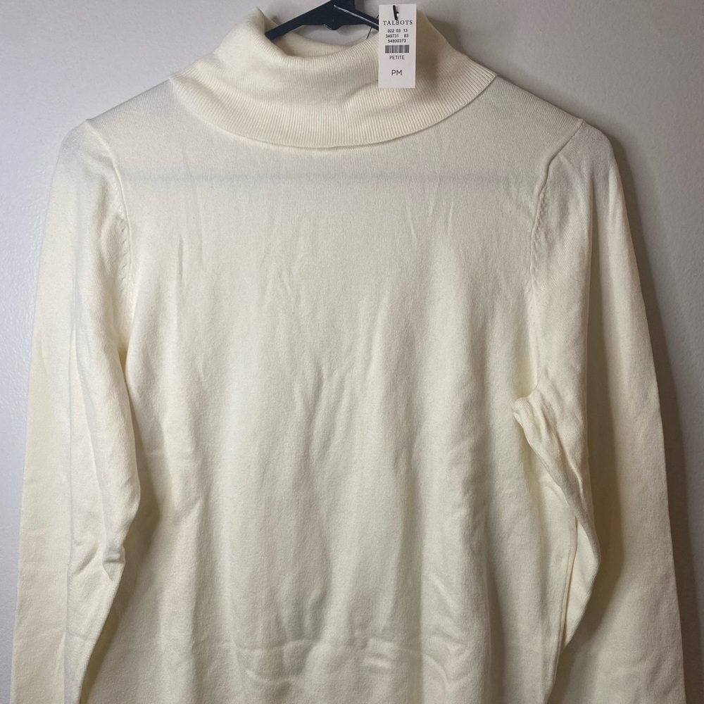Talbots White Turtleneck Sweater